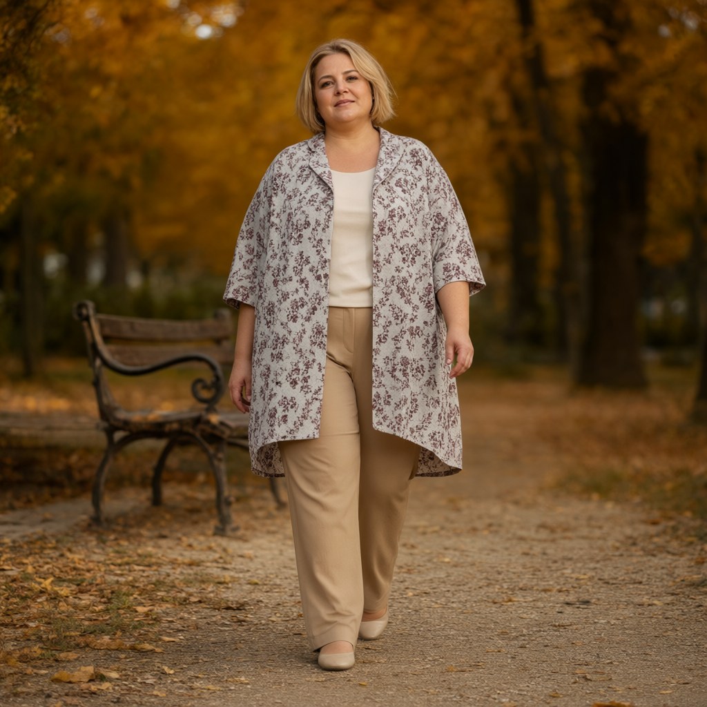 Kimono Rafaela con una modelo para mujer Angara Moda