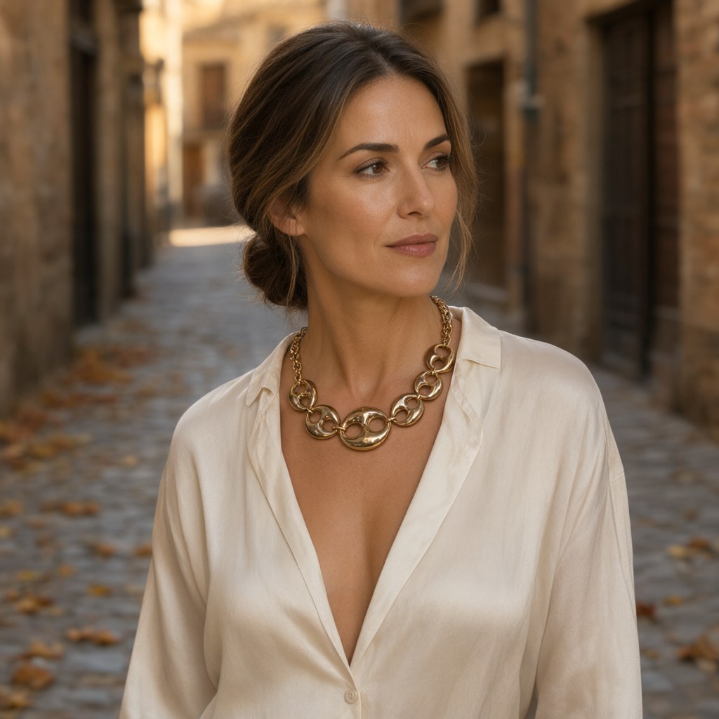 Collar Mar puestos en una modelo para mujer Angara Moda