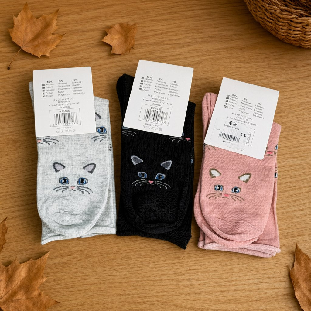 Calcetines Calandria (pack de 3 uds.) sobre una superficie para mujer Angara Moda