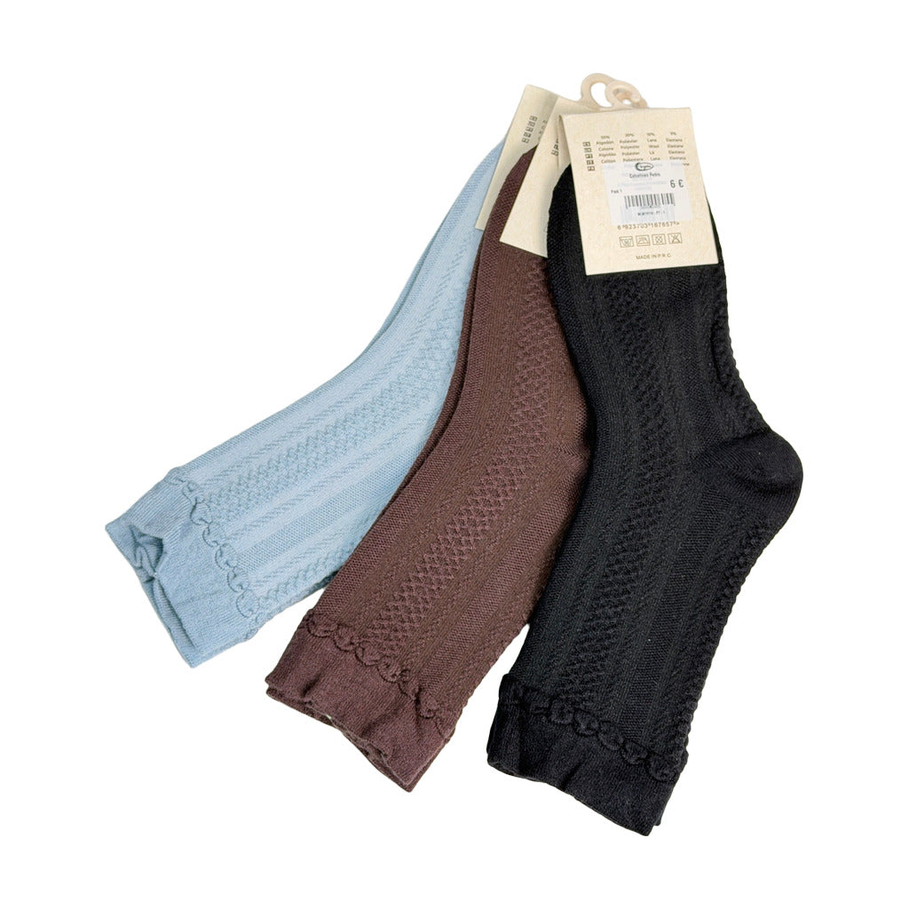 Calcetines Fedra (pack de 3 uds.) sobre fondo blanco para mujer Angara Moda