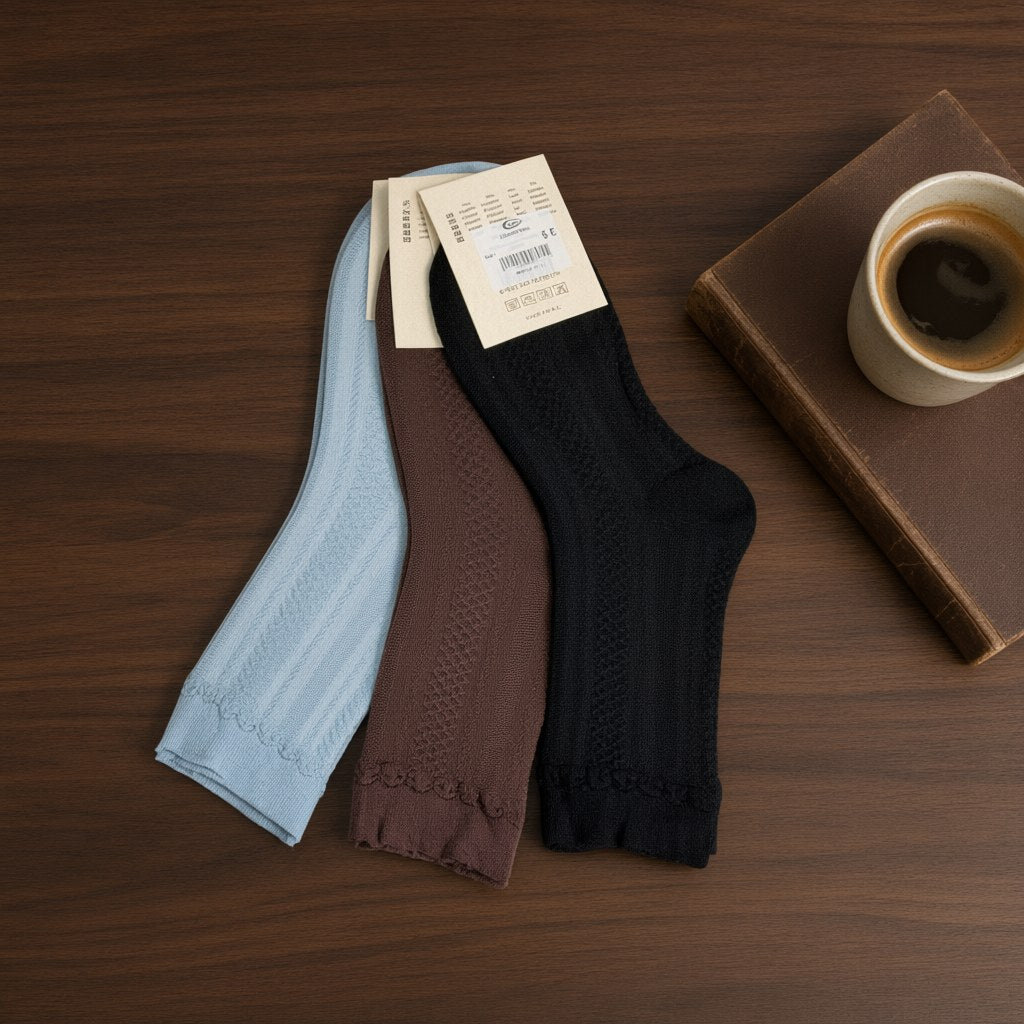Calcetines Fedra (pack de 3 uds.) desde arriba para mujer Angara Moda