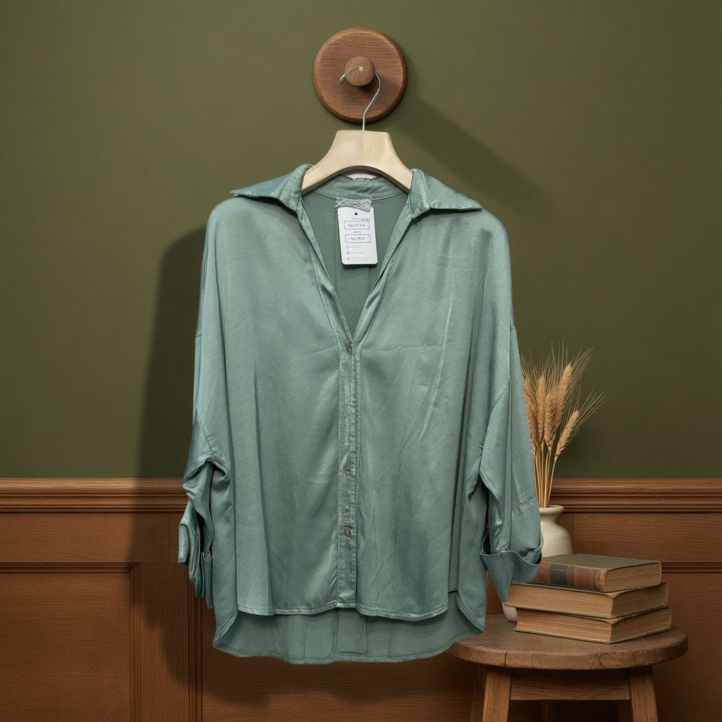 Camisa Nekane colgada en un ambiente para mujer Angara Moda