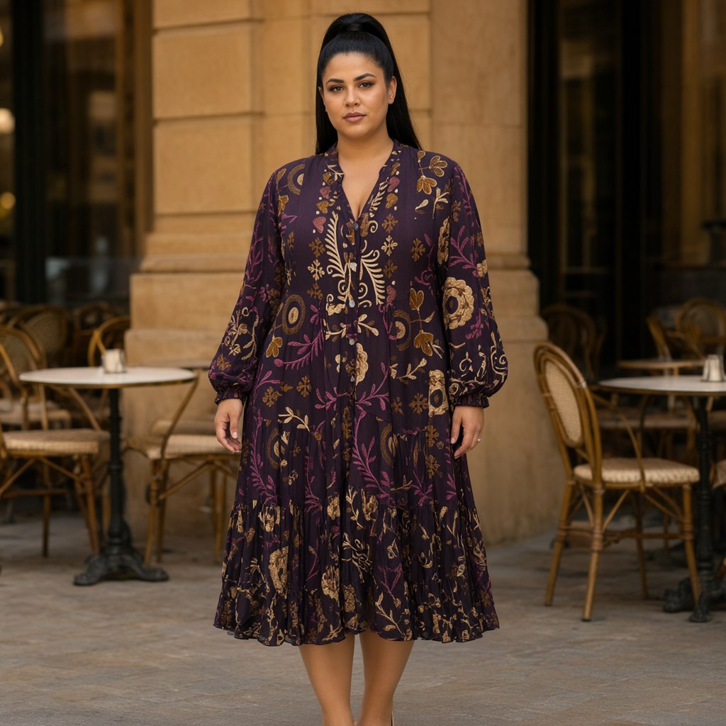 Vestido Cala Mondragó con una modelo para mujer Angara Moda