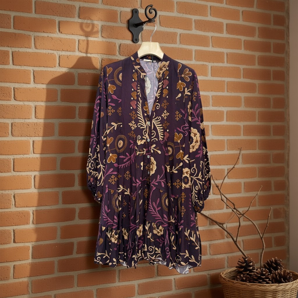 Vestido Cala Mondragó colgada en un ambiente para mujer Angara Moda
