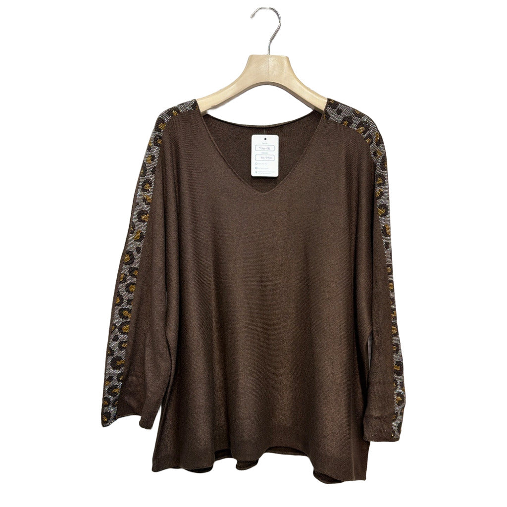 Jersey Antía en color Marrón sobre fondo blanco para mujer Angara Moda