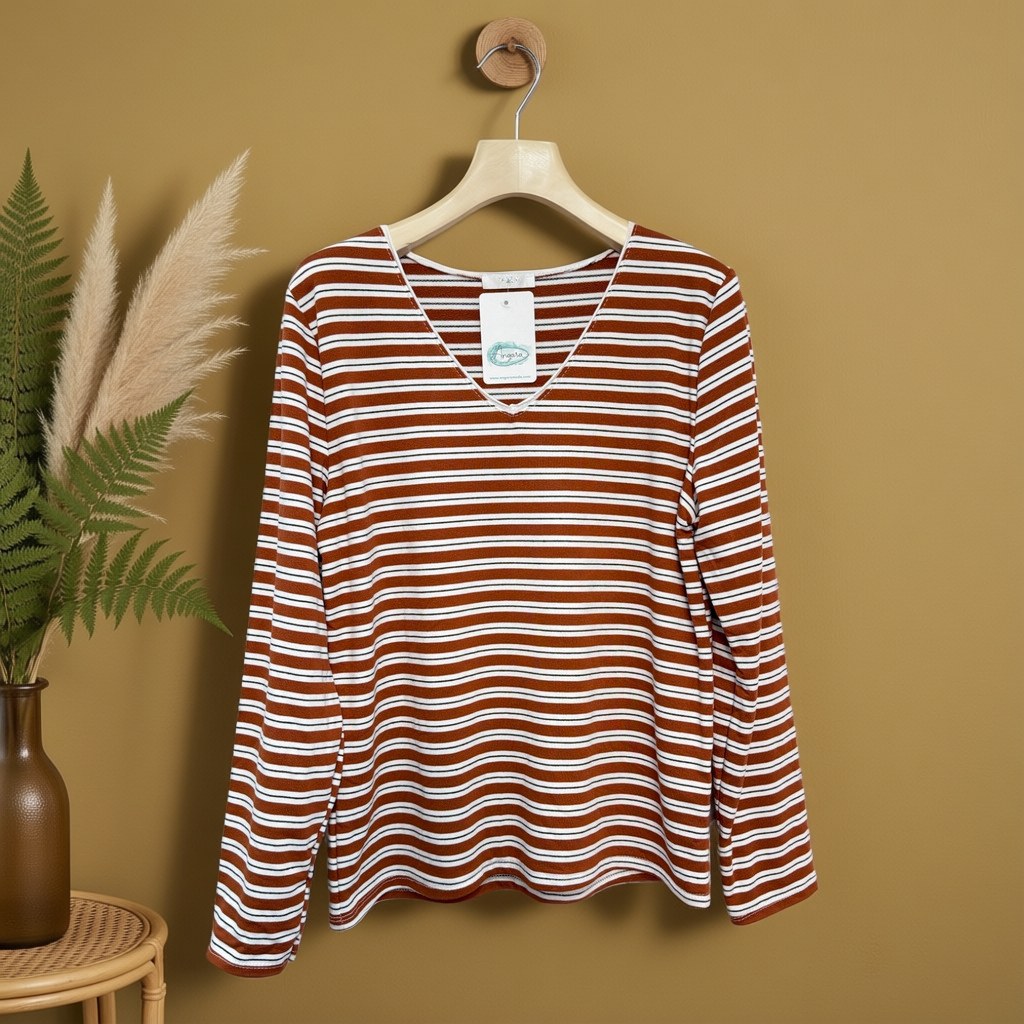 Camiseta Lucrezia colgada en un ambiente para mujer Angara Moda