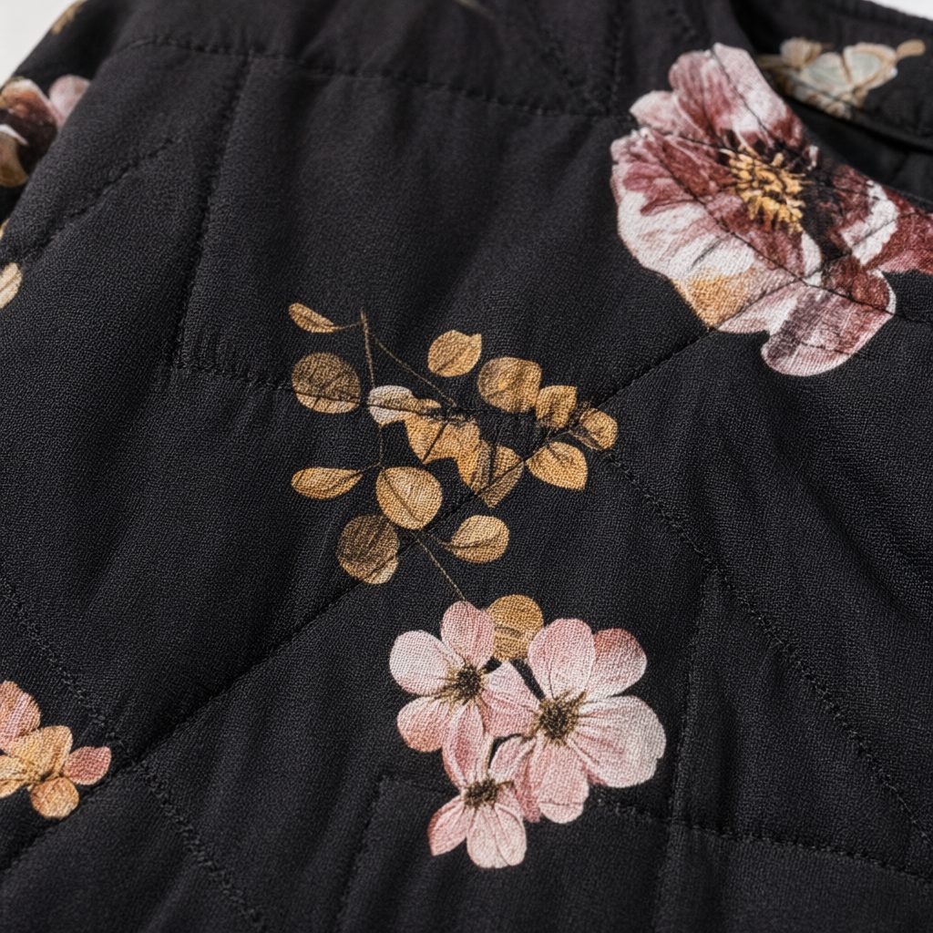 Detalle del tejido de Abrigo Olivo para mujer Angara Moda