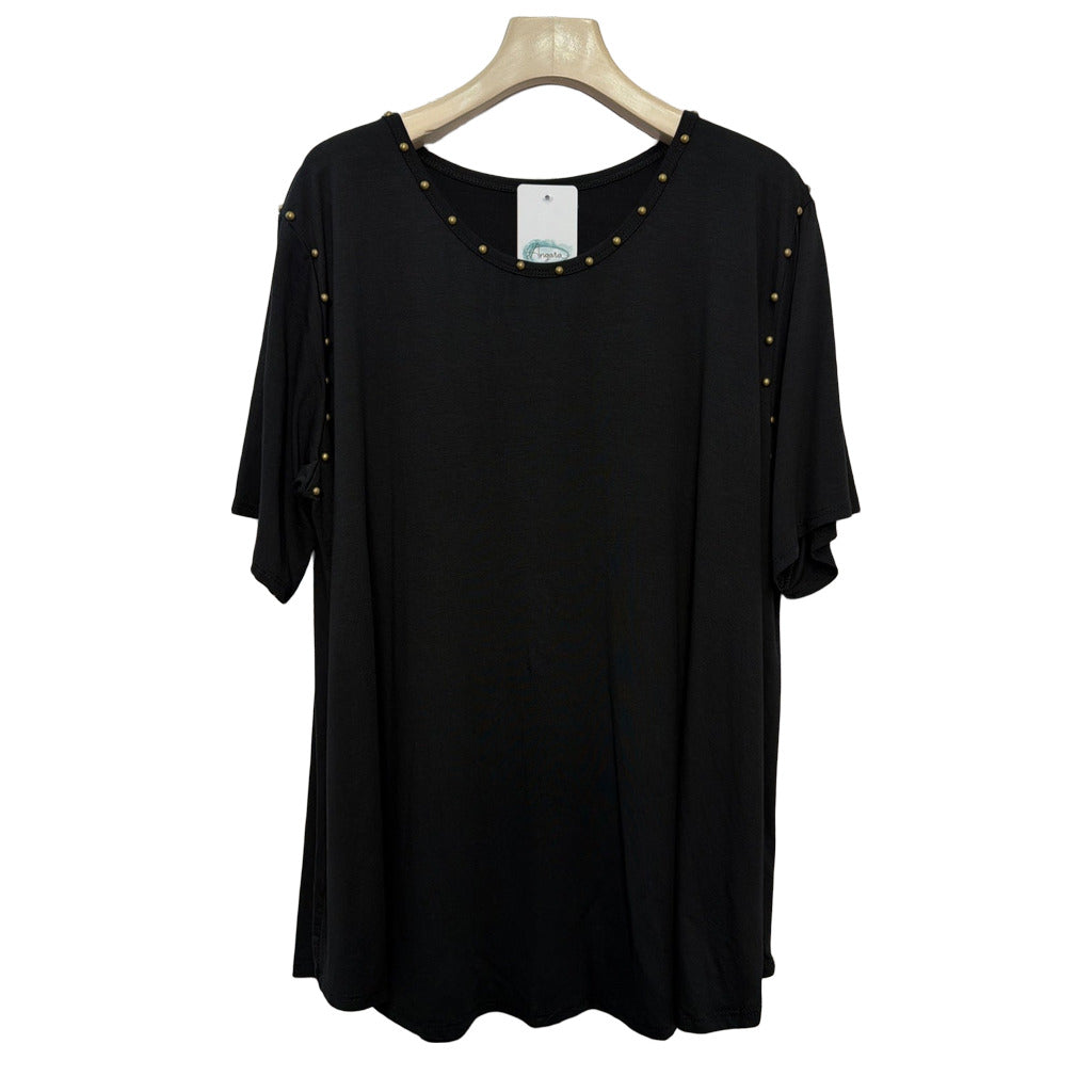 Camiseta Dánae en color Negro sobre fondo blanco para mujer Angara Moda