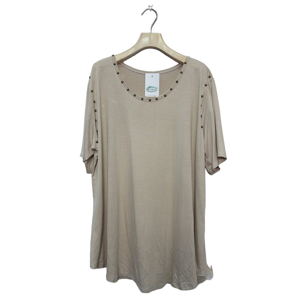 Camiseta Dánae en color Beige sobre fondo blanco para mujer Angara Moda