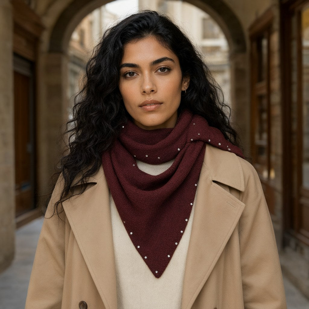 Pañuelo Samanta con una modelo para mujer Angara Moda