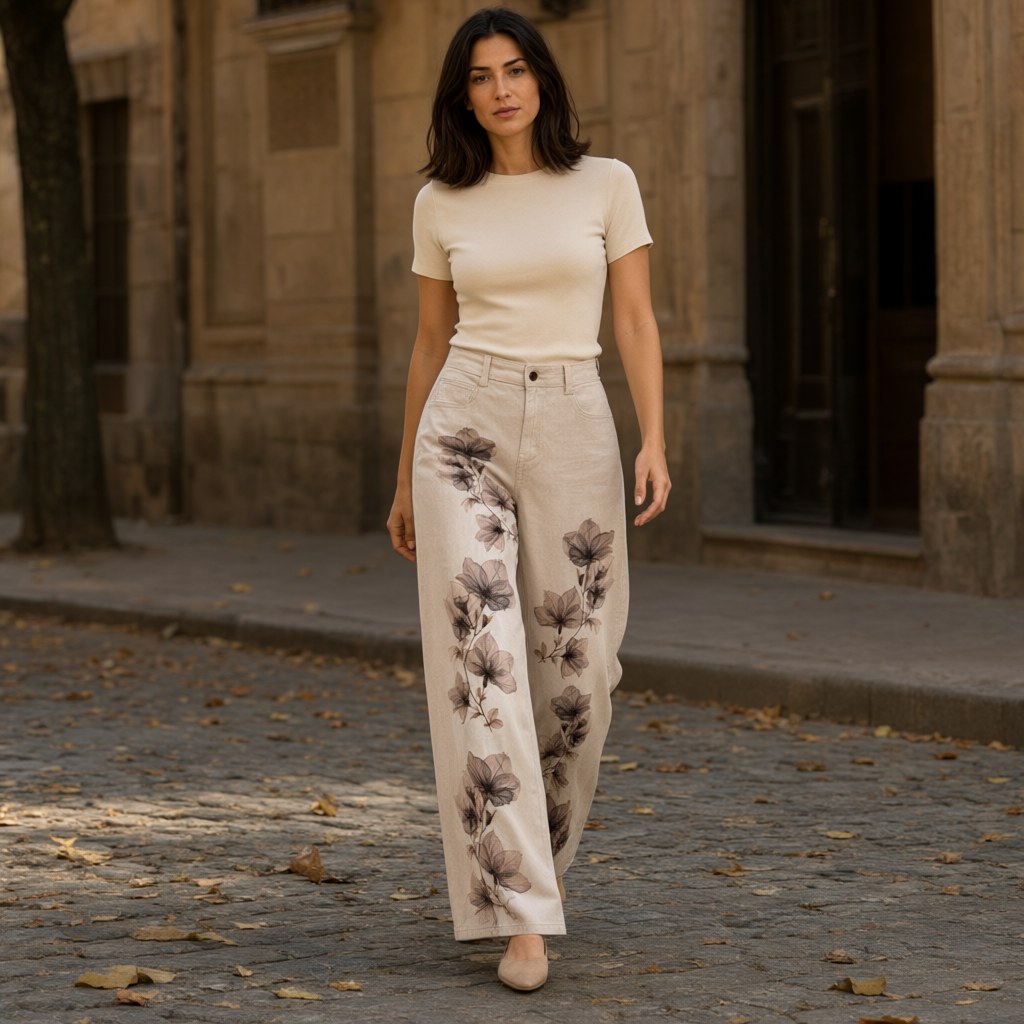 Pantalón Hilda con una modelo para mujer Angara Moda
