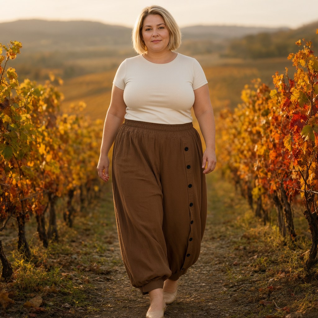 Pantalón Tulipa con una modelo para mujer Angara Moda