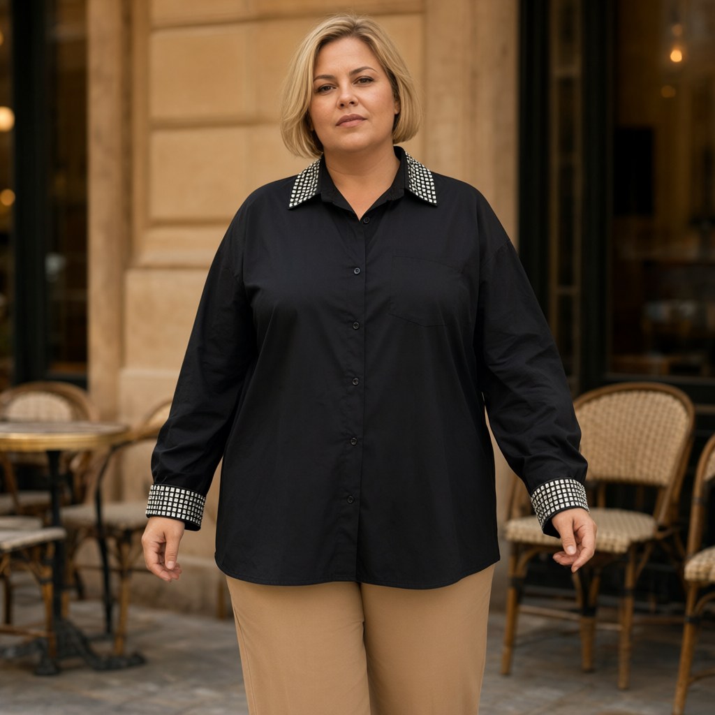 Camisa Oropéndola con una modelo para mujer Angara Moda