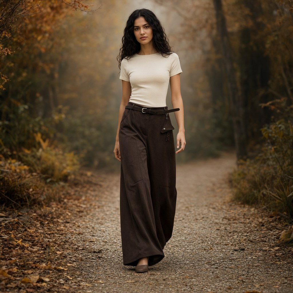 Pantalón Anahí con una modelo para mujer Angara Moda