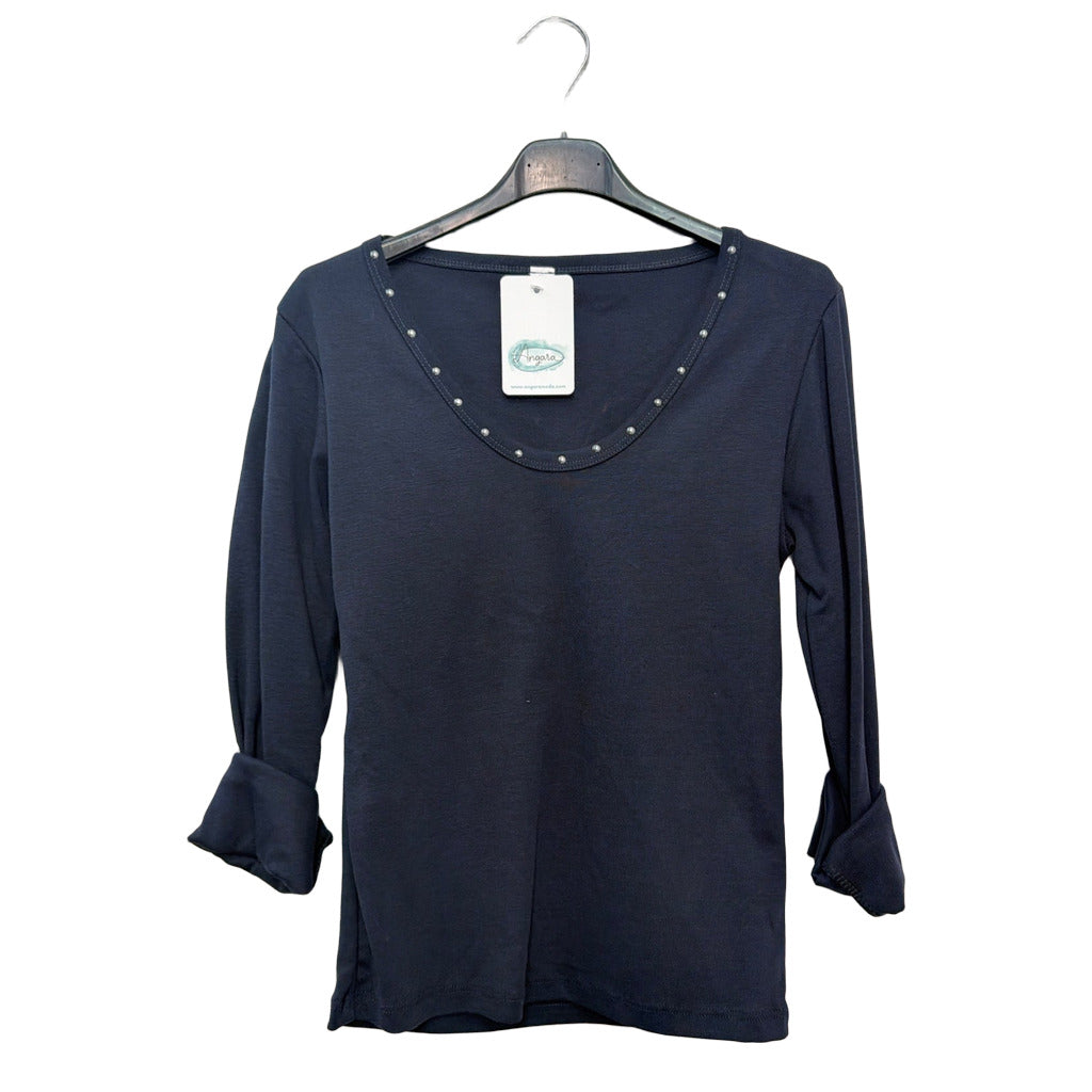 Camiseta Tachas sobre fondo blanco para mujer Angara Moda
