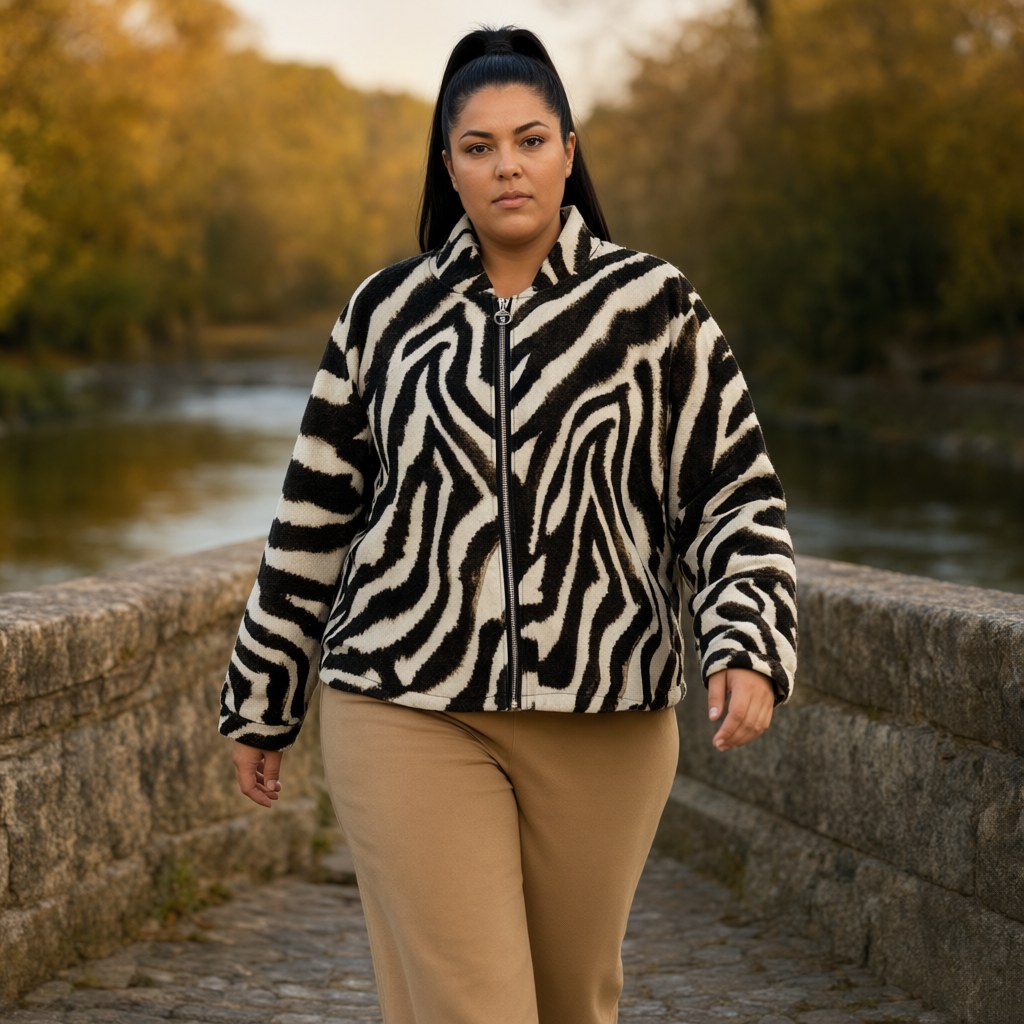 Chaqueta Jara con una modelo para mujer Angara Moda