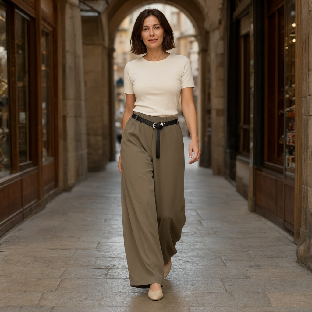 Pantalón Lúa con una modelo para mujer Angara Moda