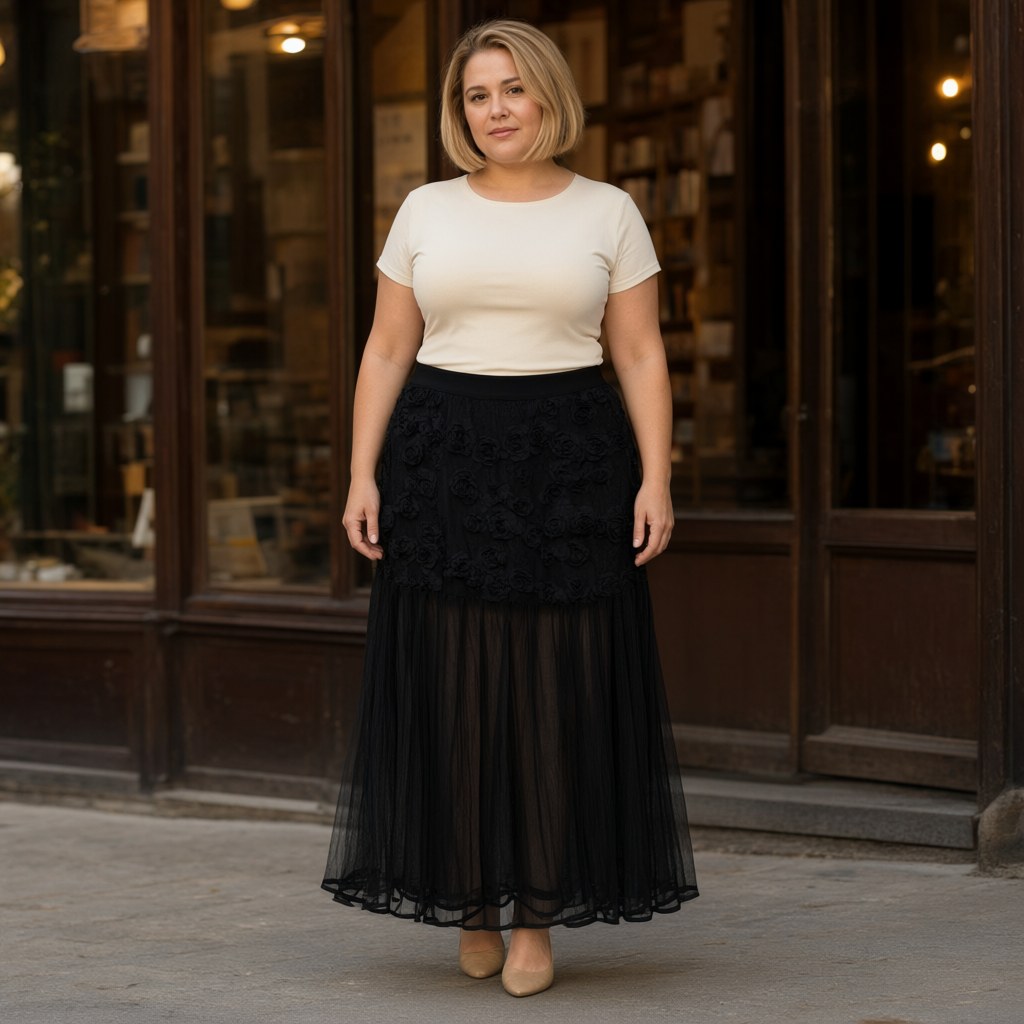 Falda Gonna con una modelo para mujer Angara Moda
