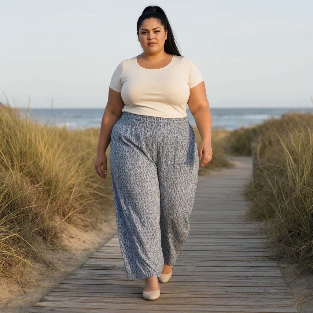 Pantalón Fluorita con una modelo para mujer Angara Moda