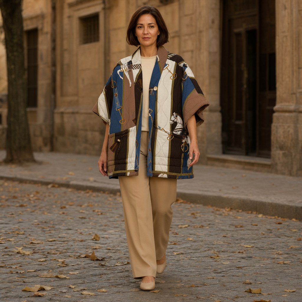 Kimono Calíope con una modelo para mujer Angara Moda