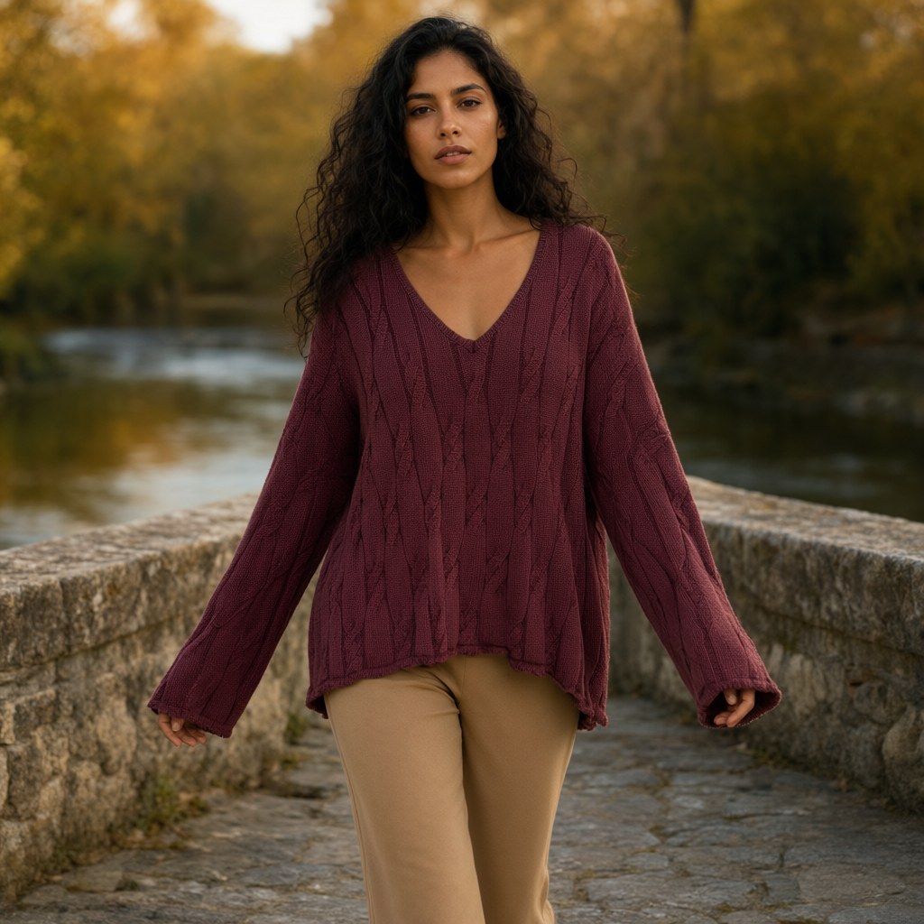Jersey Casandra con una modelo para mujer Angara Moda