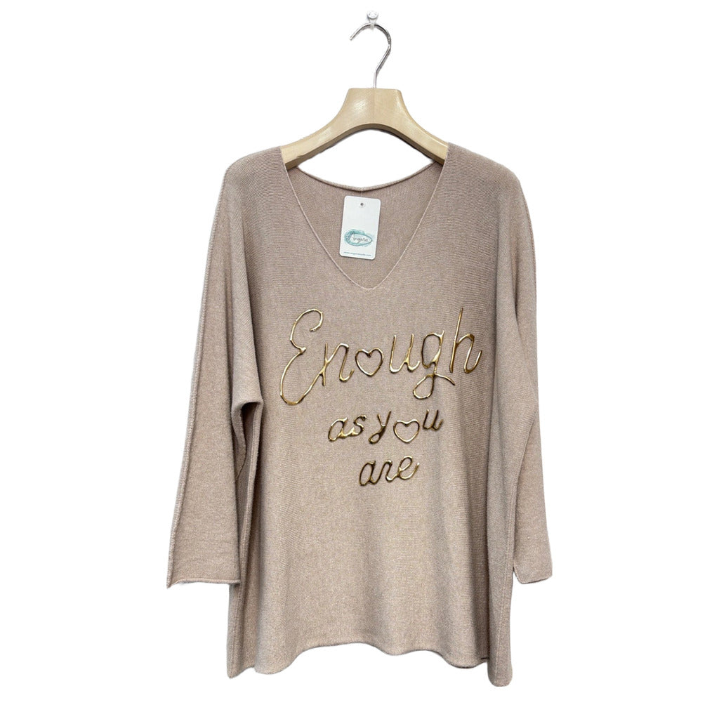 Jersey Georgina en color Beige sobre fondo blanco para mujer Angara Moda
