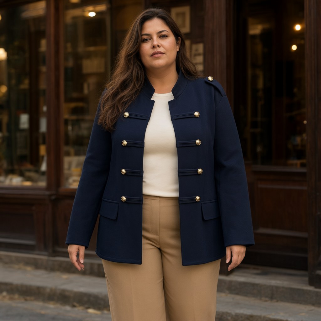 Chaqueta Melisa con una modelo para mujer Angara Moda