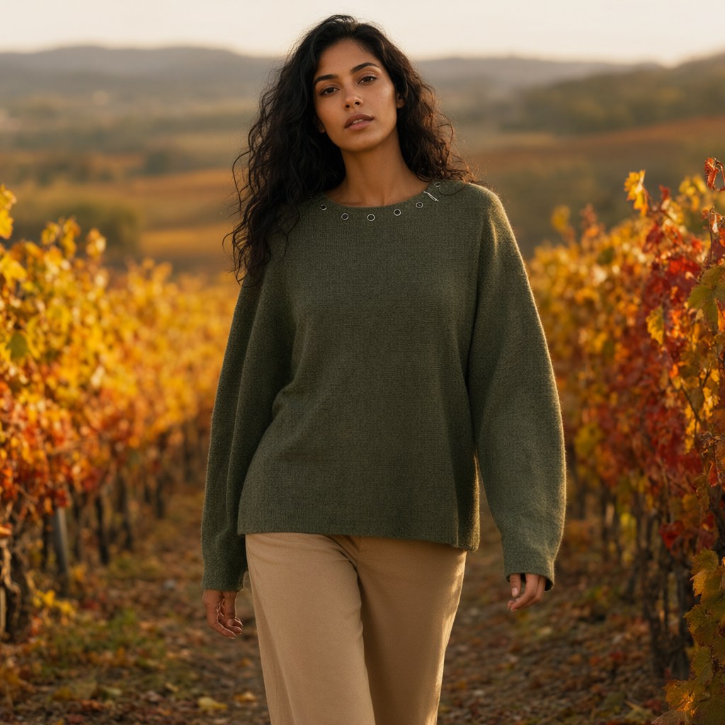 Jersey Sabela con una modelo para mujer Angara Moda