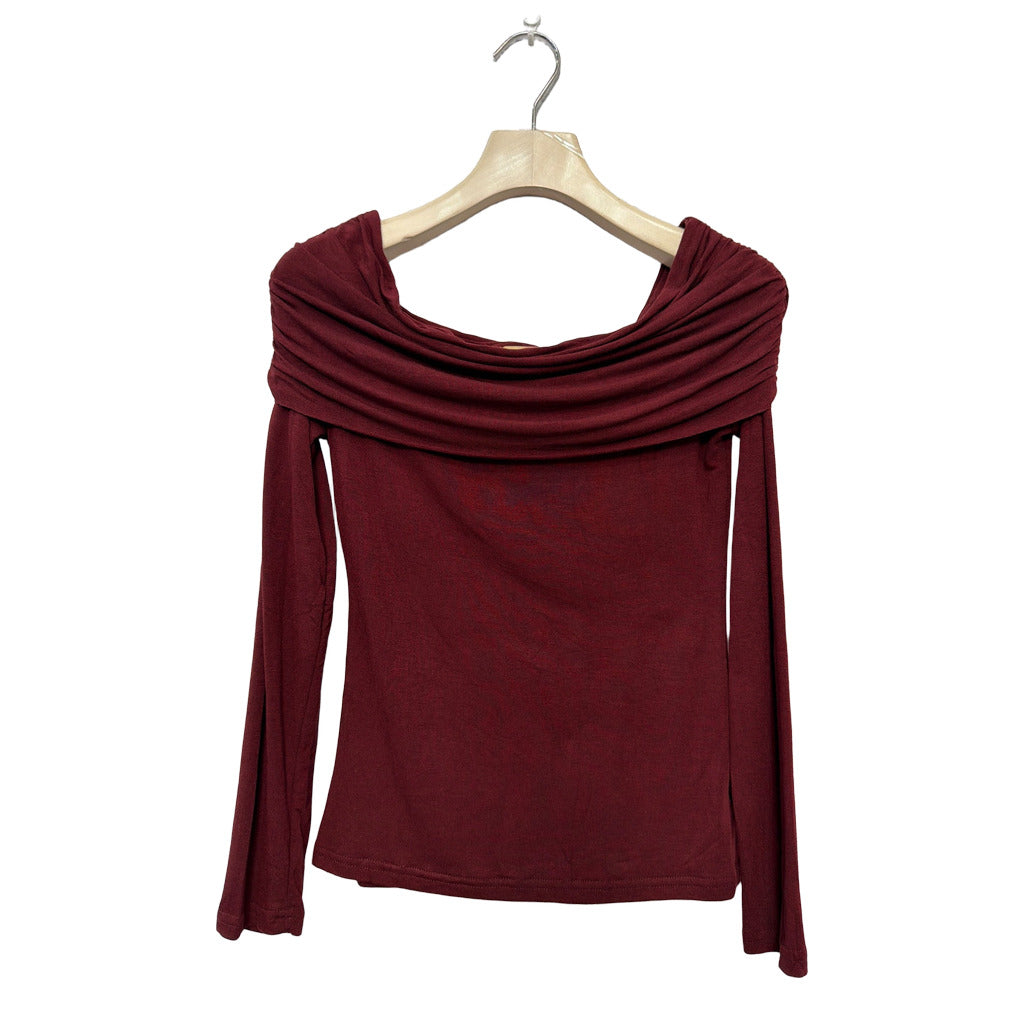 Camiseta Thais en color Vino oscuro sobre fondo blanco para mujer Angara Moda