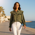 Camisa India Lamayuru con vaquero blanco