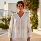 Camisa Lorenza sobre modelo