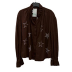 Camisa Brisa de Algodón con Estrellas de Strass y Volantes