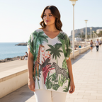 Camiseta Fauna sobre modelo curvi