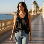 Camiseta Irune sobre modelo
