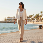Chaqueta Avila crema corta en modelo