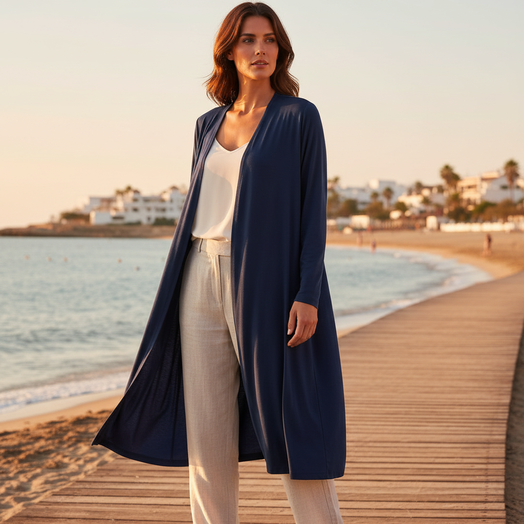 Chaqueta Mairena azul marino pose tres cuartos