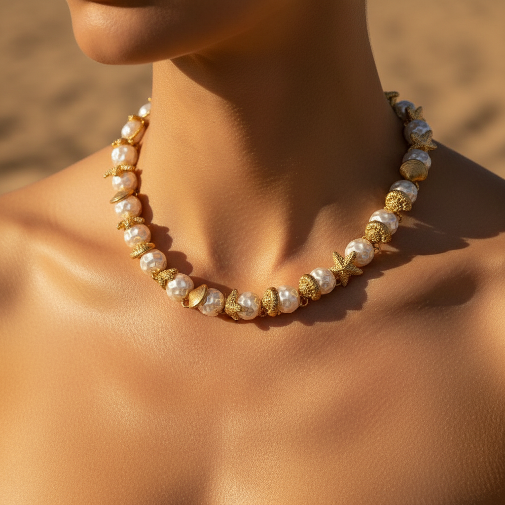 Collar Marina sobre modelo