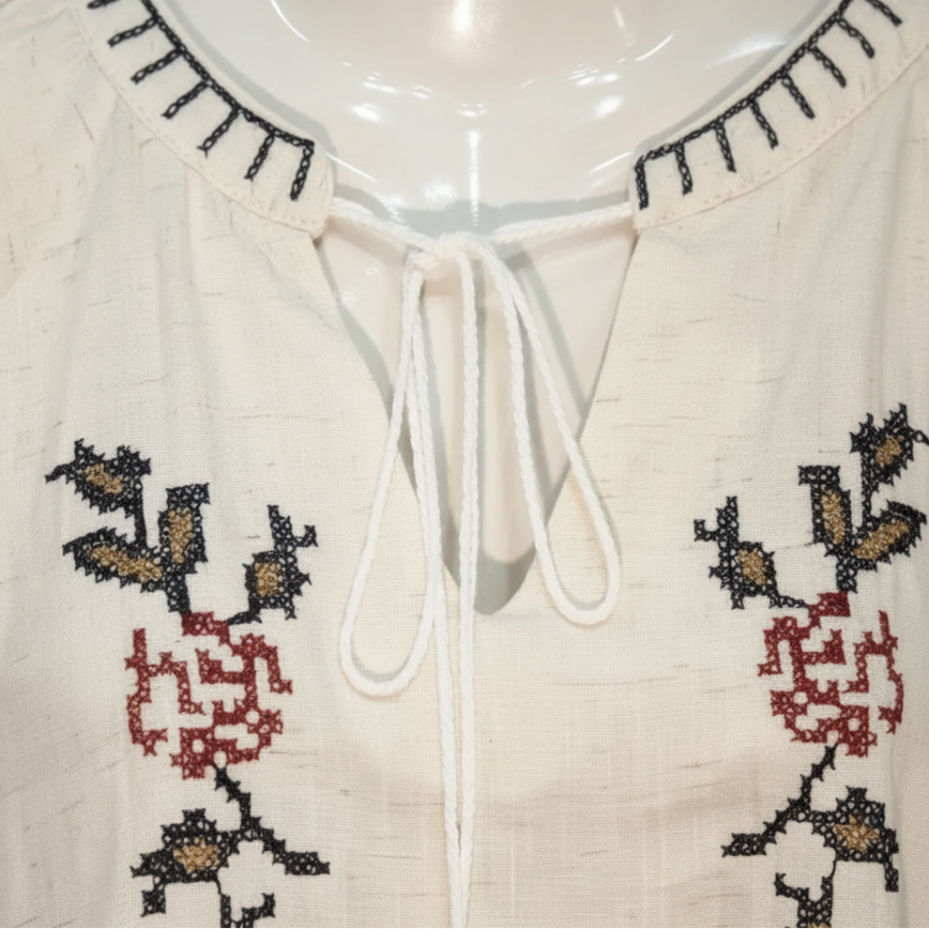 Detalle cuello blusa Malú