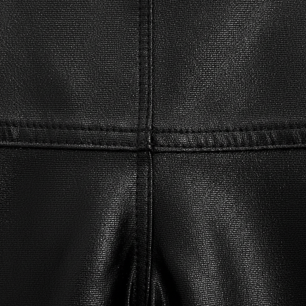Pantalón Prieto efecto cuero negro pantalón pitillo detalle de material mujer Angara Moda