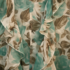 Detalle tejido gasa estampado floral acuarela blusa Manzana Angara Moda