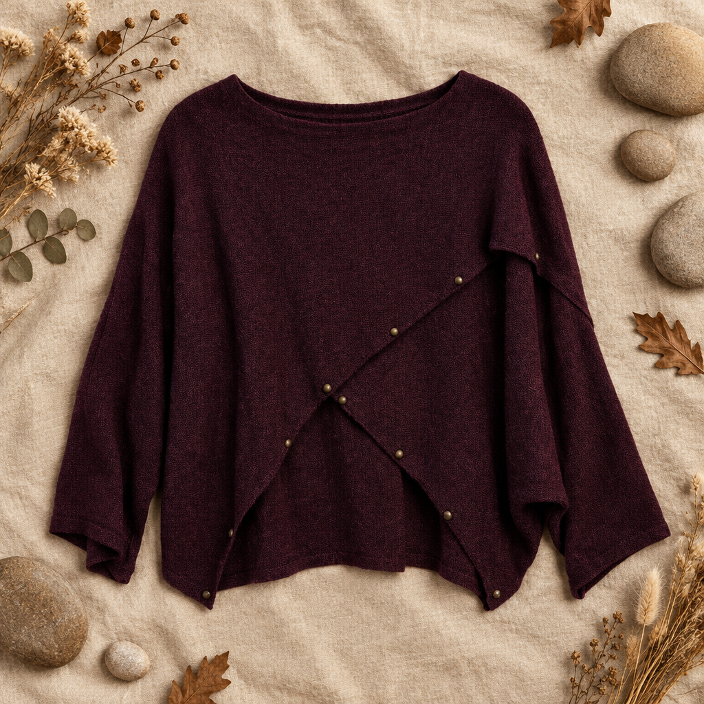 Jersey Rebeca punto granate en fondo natural mujer Angara Moda
