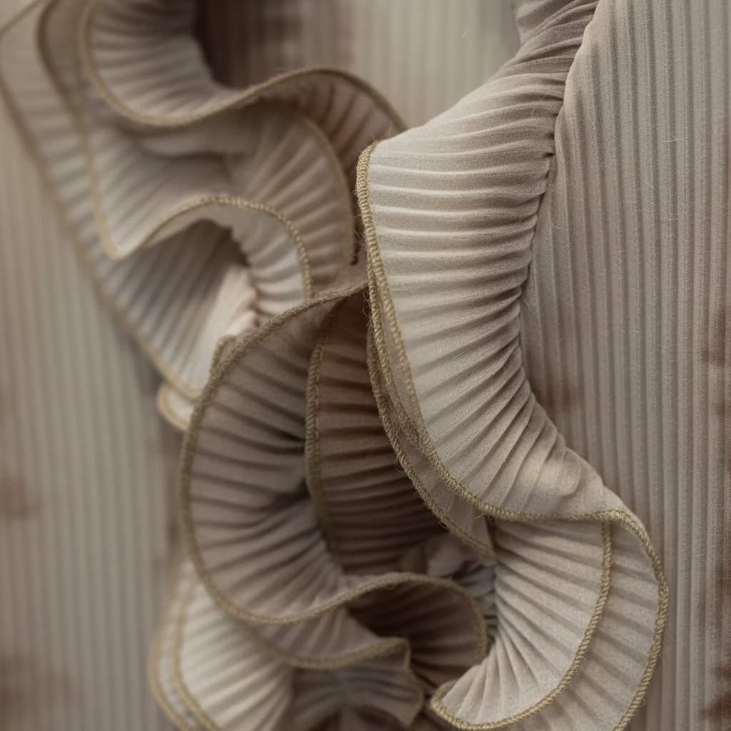Detalle tejido fluido rayas blusa ceremonia Angara Moda