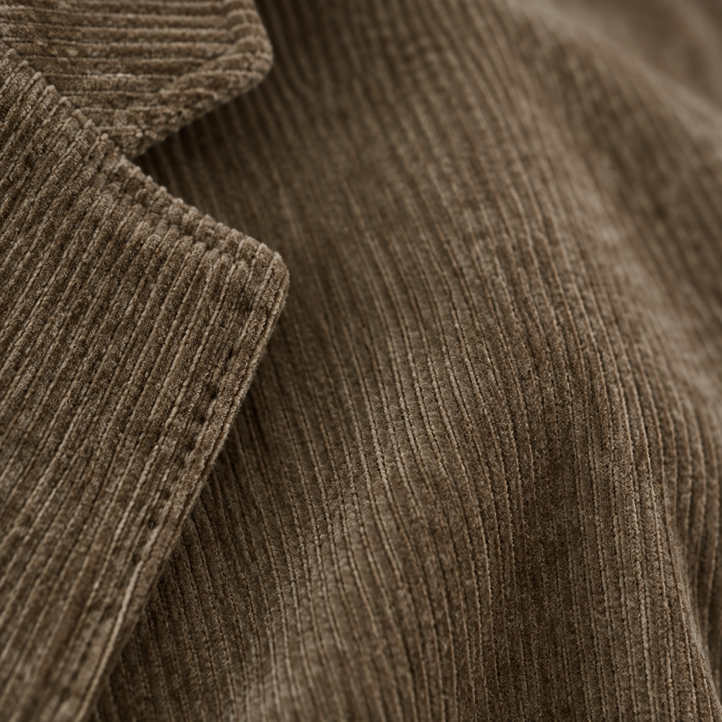 Blazer Antonella tejido acanalado marrón topo detalle macro mujer Angara Moda