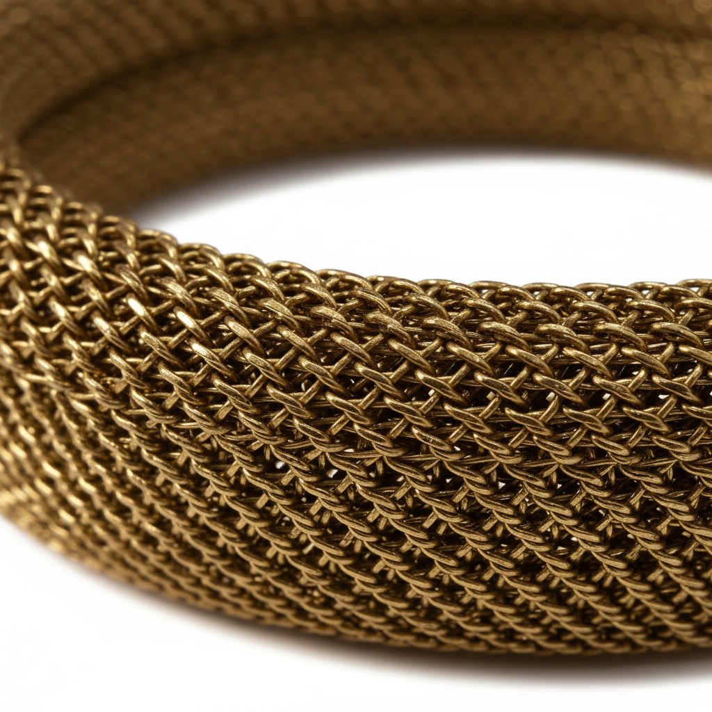 Macro textura malla dorada brazalete Claudia Angara Moda