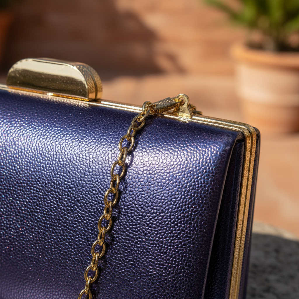 Bolso Luciano acabado pebble azul marino y negro bolso texturizado mujer Angara Moda