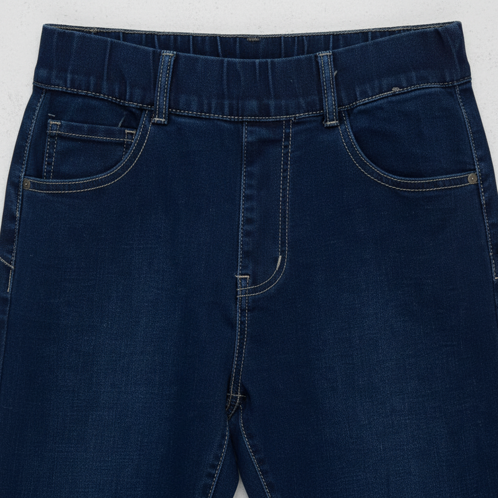 Pantalón Mezquite denim azul oscuro pantalón jegging detalle de cintura mujer Angara Moda