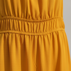 Vestido Largo Ares detalle macro cintura imperio volante decorativo Angara Moda