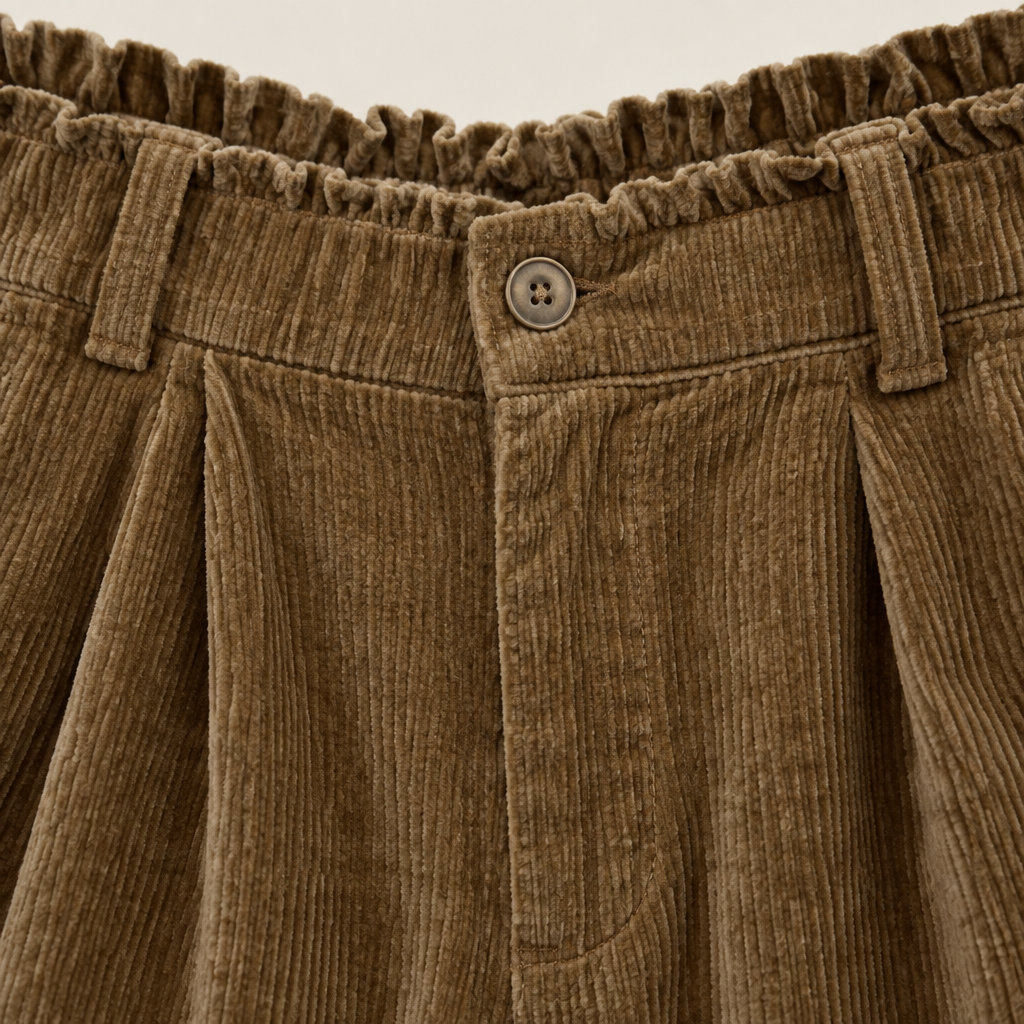 Pantalón Antonella pana camel detalle cinturilla mujer Angara Moda