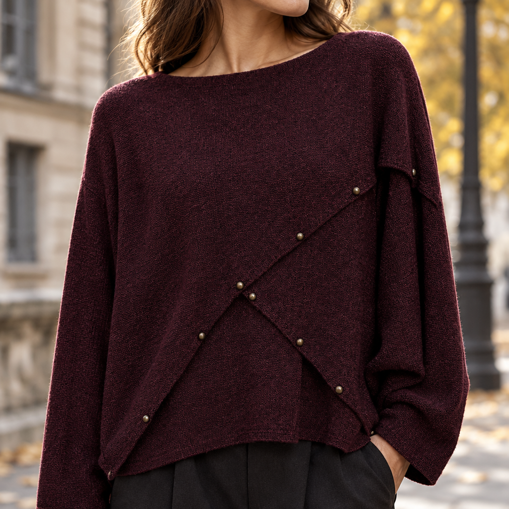Jersey Rebeca punto granate detalle de paneles asimétricos mujer Angara Moda