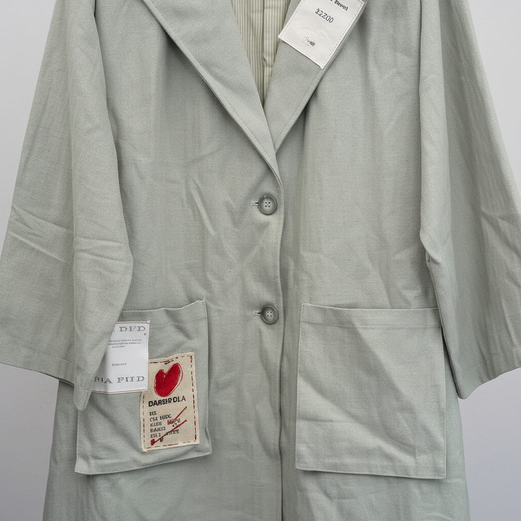 Abrigo Daiquiri tejido verde salvia abrigo midi tipo blazer detalle de botones mujer Angara Moda